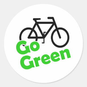 groene fiets ronde sticker
