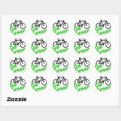 groene fiets ronde sticker (Vel)