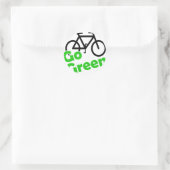 groene fiets ronde sticker (Tas)