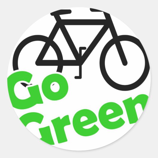 groene fiets ronde sticker (Voorkant)