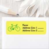Groene fiets silhouet retour adres label (Insitu)