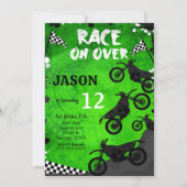 Groene fiets verjaardagsuitnodiging kaart (Voorkant)