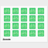Groene fiets vierkante sticker (Vel)