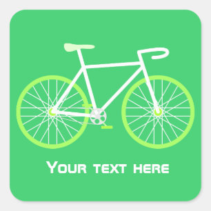 Groene fiets vierkante sticker