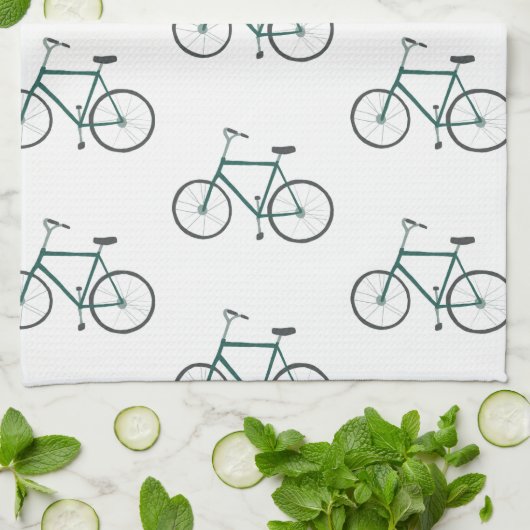 Groene fietsen knijpen keukenhanddoek (Gevouwen)