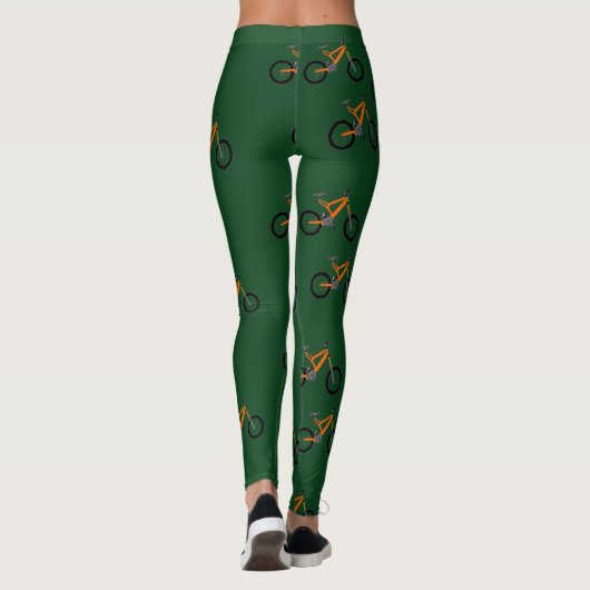 Groene fietsen leggings (Achterkant)