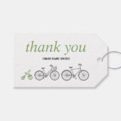 Groene Fietsgeschenk Labels Cadeaulabel (Voorkant (Horizontaal))