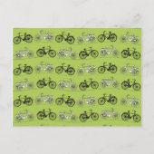  groene fietspatroon afdrukken briefkaart (Voorkant)