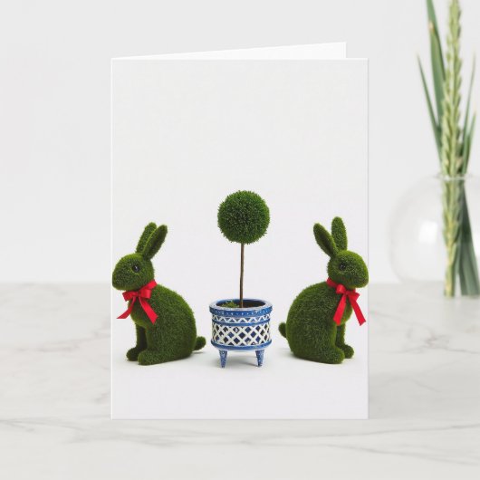 Groene Figuren Topiary Kunst Kaart (Voorkant)