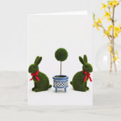 Groene Figuren Topiary Kunst Kaart (Gele Bloem)