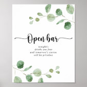 Groene fijne eucalyptus Weddenschap met open balk Poster (Voorkant)