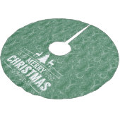 Groene filigree damask. Merry 🎄 Kerstboom Rok (Gekanteld)