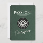 Groene Filippijnen Paspoort bruiloft Kaart (Achterkant)