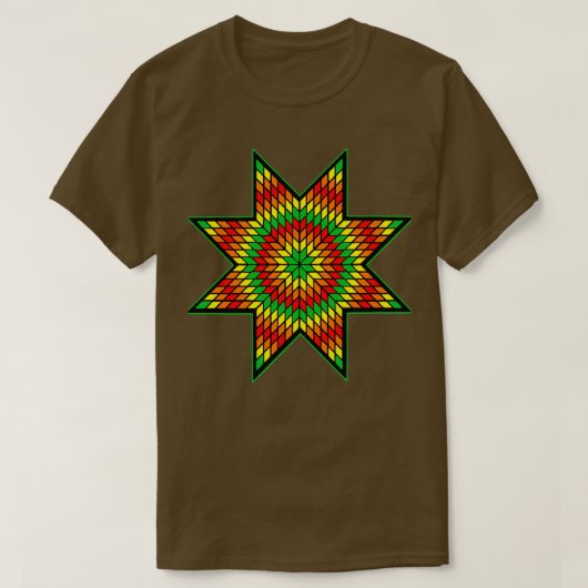 Groene FireColor standaard Amerikaans StarQuilt-on T-shirt (Design voorkant)