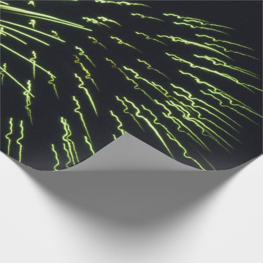 Groene Fireworks Gift Wrap Cadeaupapier (Hoek)