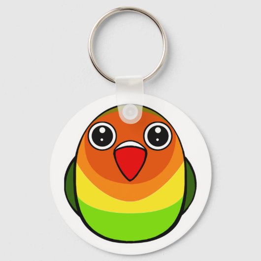 Groene Fischer lovebird Sleutelhanger (Voorkant)