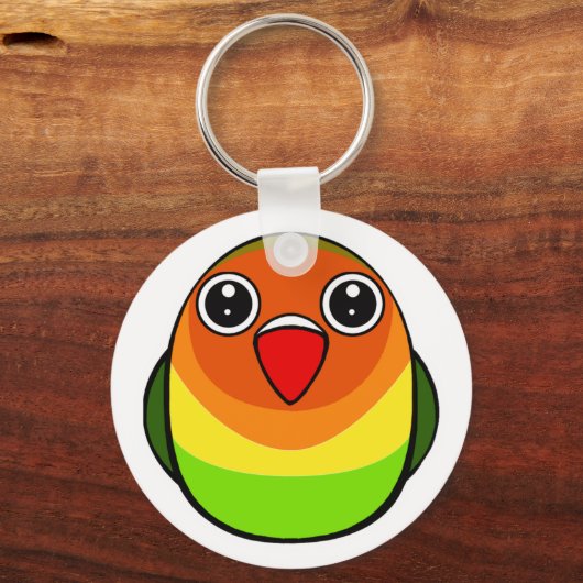 Groene Fischer lovebird Sleutelhanger (Voorkant)
