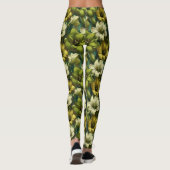 Groene Fitness Mode Amaryllis Accent Kerstmis Leggings (Achterkant)