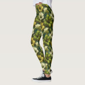 Groene Fitness Mode Amaryllis Accent Kerstmis Leggings (Links)