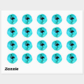 Groene Flamingo Ronde Sticker (Vel)