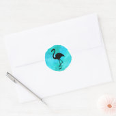 Groene Flamingo Ronde Sticker (Envelop)