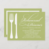 GROENE FLATWARE | REPETITIEDINER UITNODIGEN UITNODIGING BRIEFKAART (Voorkant / Achterkant)