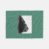 Groene fleece deken Stoomlocomotief (Voorkant (Horizontaal))