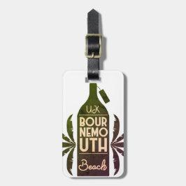 Groene flesje Bournemouth Beach Bagagelabel