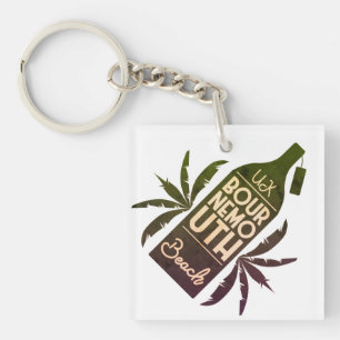 Groene flesje Bournemouth Beach Sleutelhanger