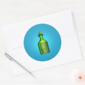 Groene flesje Klassic Round Sticker (Envelop)
