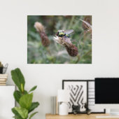 Groene flesje met Macro-Poster Poster (Thuiskantoor)