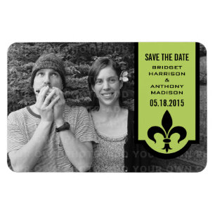 Groene Fleur De Lis Banner sparen de Magnet van de Magneet