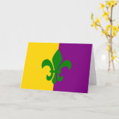 Groene Fleur de Lis Kaart (Gele Bloem)