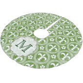 Groene Fleur De Lis Monogram Initialen boomrok Kerstboom Rok (Gekanteld)