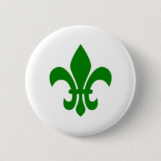 Groene Fleur de Lis Ronde Button 5,7 Cm (Voorkant)