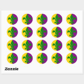 Groene Fleur de Lis Ronde Sticker (Vel)