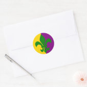 Groene Fleur de Lis Ronde Sticker (Envelop)