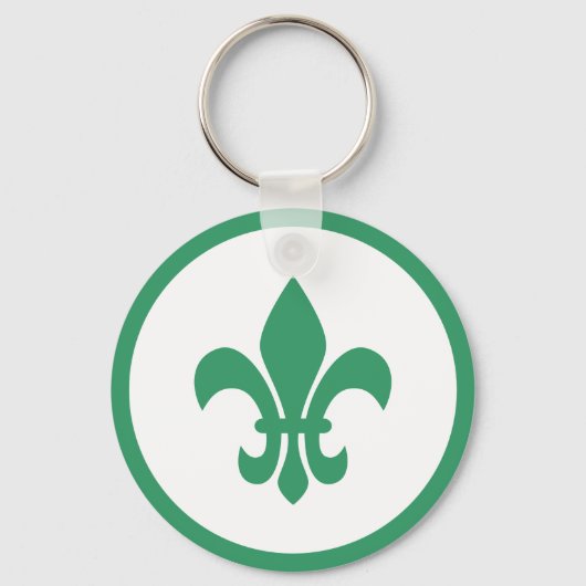 Groene Fleur de Lis Sleutelhanger (Voorkant)