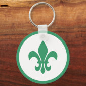 Groene Fleur de Lis Sleutelhanger (Voorkant)