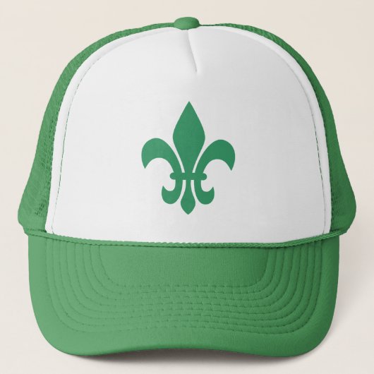 Groene Fleur de Lis Trucker Pet (Voorkant)