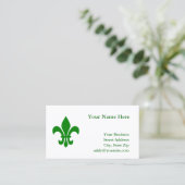 Groene Fleur de Lis Visitekaartje (Staand voorkant)