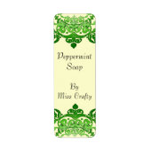 Groene Floral  Art Grote Labels (Voorkant)