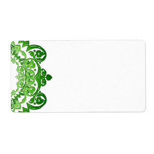 Groene Floral  Art Grote Labels