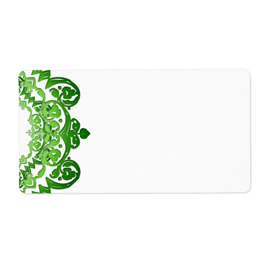 Groene Floral Art Grote Labels (Voorkant)