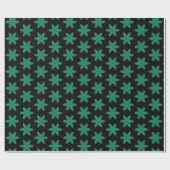 Groene Floral Black Modern Elegant Trendy Pattern Cadeaupapier (Vlak)