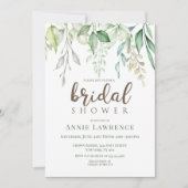 Groene Floral Bridal Shower Invitations Kaart (Voorkant)