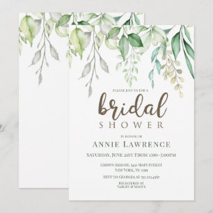 Groene Floral Bridal Shower Invitations Kaart