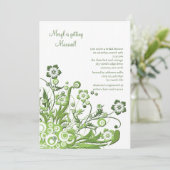 Groene Floral Bridal Shower Kaart (Staand voorkant)