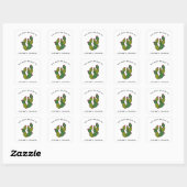 Groene Floral Cactus Succulent Cacti Kinder Bookpl Vierkante Sticker (Vel)