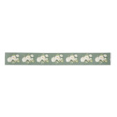 Groene Floral Elegant Satin Ribbon Satijnen Lint (Voorkant)